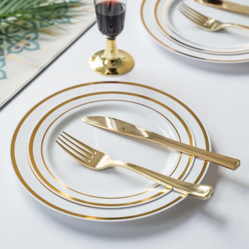 Zebian Disposable Plastic Western Dinnerware Collection