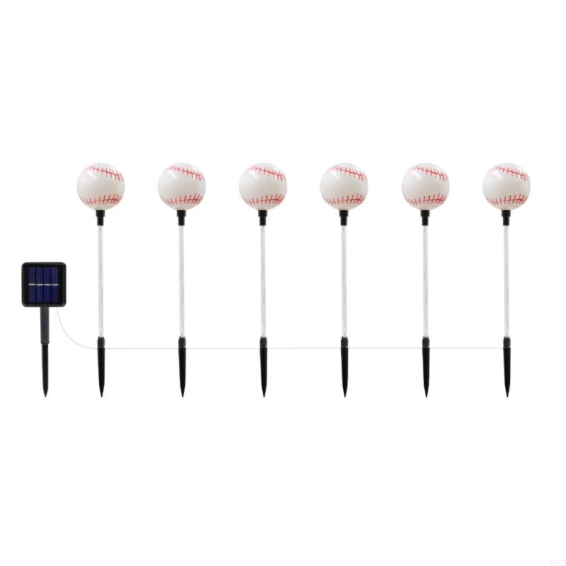 Plastic Pathway Light Solar Deck Lamp Football/Basketball/Baseball with Intelligent Light for Lawn M4YD