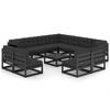 Day and Night - Day and Night 12-piece Garden Furniture Set with Black Pine Wood Cushions