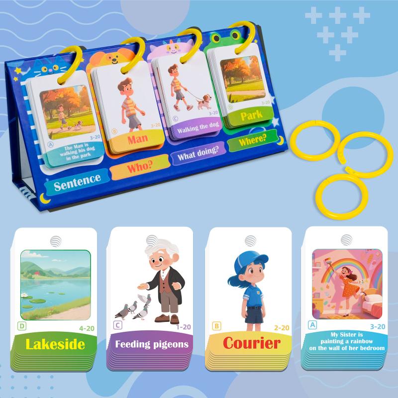 Sentence Building Flip Chart, Sentence Making Training Based On Pictures, Sentence Builder Game, Phrase Training A
