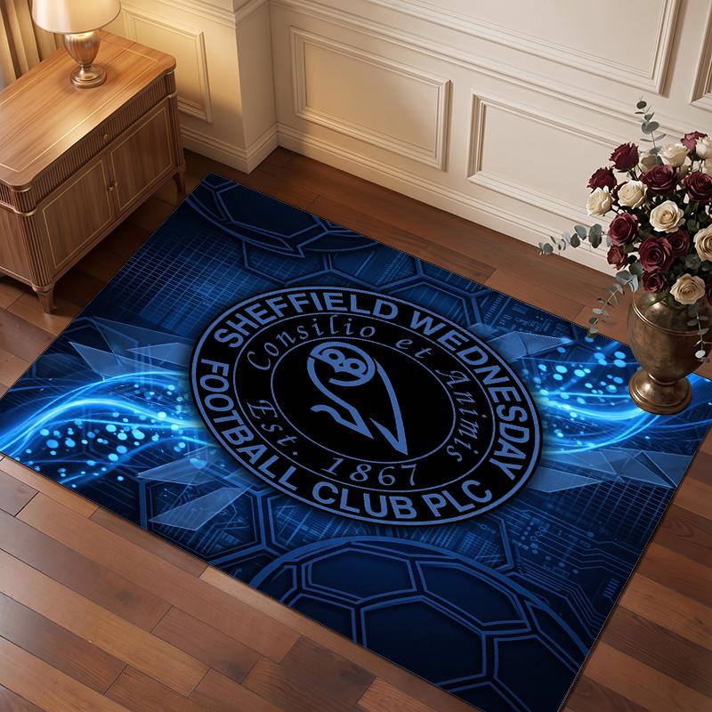 Tappeto in Cristallo di Velluto con Stampa del Sheffield Wednesday Football, Comodo Assorbente d'Acqua Antiscivolo per Pavimenti Interni