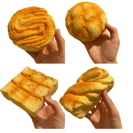 Soft Toast Squeeze Toy Slow-Rising PU Fidget for Stress Relief Realistic Bread-Shaped Decompression Gadget for Kids Adults