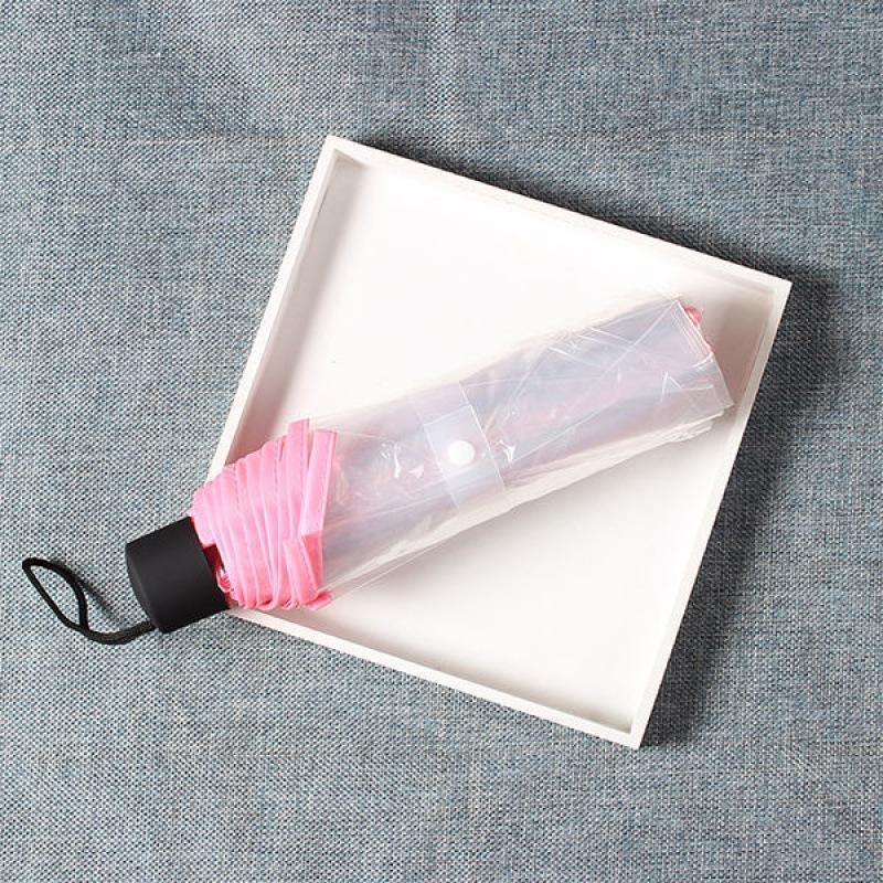 

Прозрачный складной зонт, полностью автоматический зонт, креативный, тройной, студенческий, прочный, утолщенный