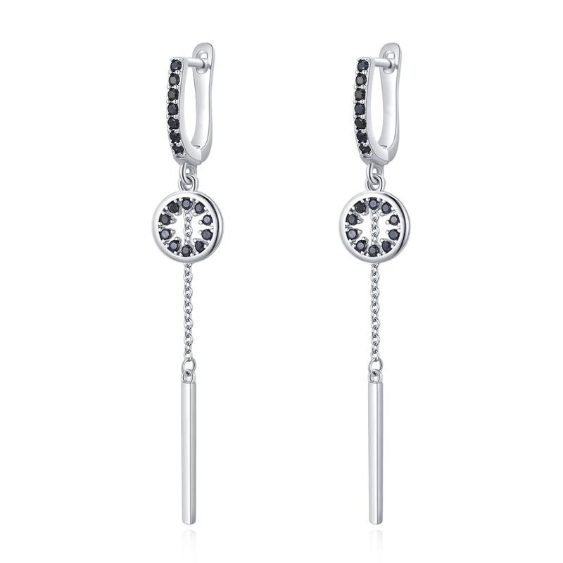 

Чорна ость. Чорні довгі сережки. Сережки-кільця