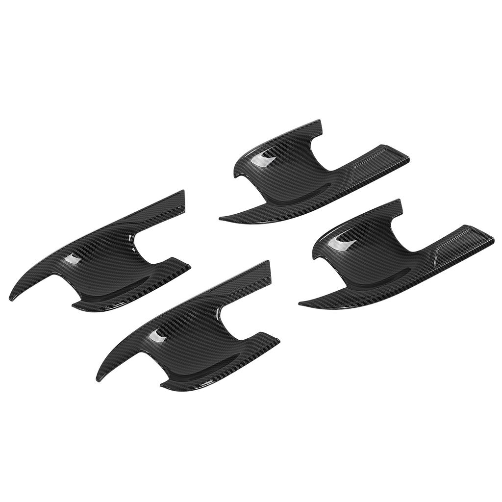4pcs Exterior Door Handle Bowl Cover Carbon Fiber Color ABS Frame Replacement for Highlander 2022+