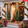 Merry Christmas Porch Sign Tree Box 1 Pair Polyester Indoor Outdoor Decor