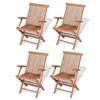 VidaXL Mobilier à dîner de jardin 5 pcs Bois de teck massif