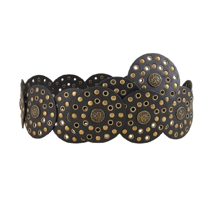 Girls PU Belt Motorcycle Adjustable Grommet Waist Belt Fashion Enthusiasts Belt Coat Dress Female Decorative Waistband