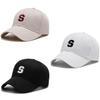 Trendy S Letter Embroidery Baseball Cap For Women Men Adjustable Breathable Sun Hat