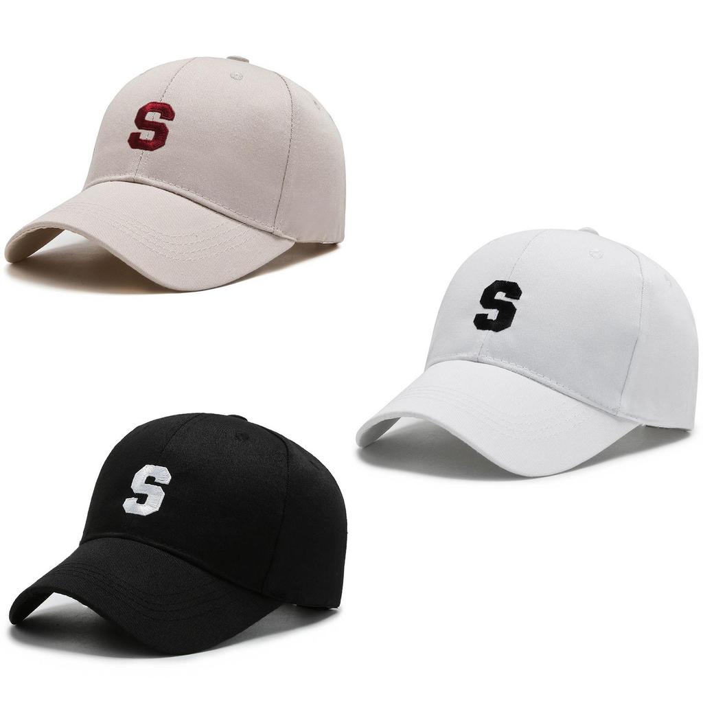 Trendy S Letter Embroidery Baseball Cap For Women Men Adjustable Breathable Sun Hat