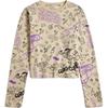 Cartoon Print Round Neck Long Sleeve T-Shirt Unisex Tops Light-Beige CS452-WP8
