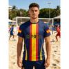 Men's Spanish Flag Football T-Shirt - Breathable Summer Soccer Jersey with Spanish National Design, Round Neck Casual Sports Top