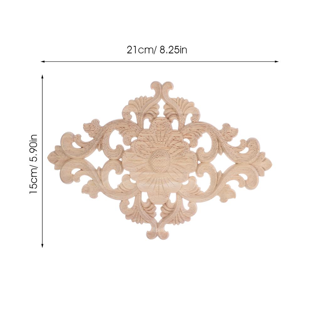 Carved Onlay Wood Applique Decoration Ornaments for Crafts Unpainted Frames The Flowers