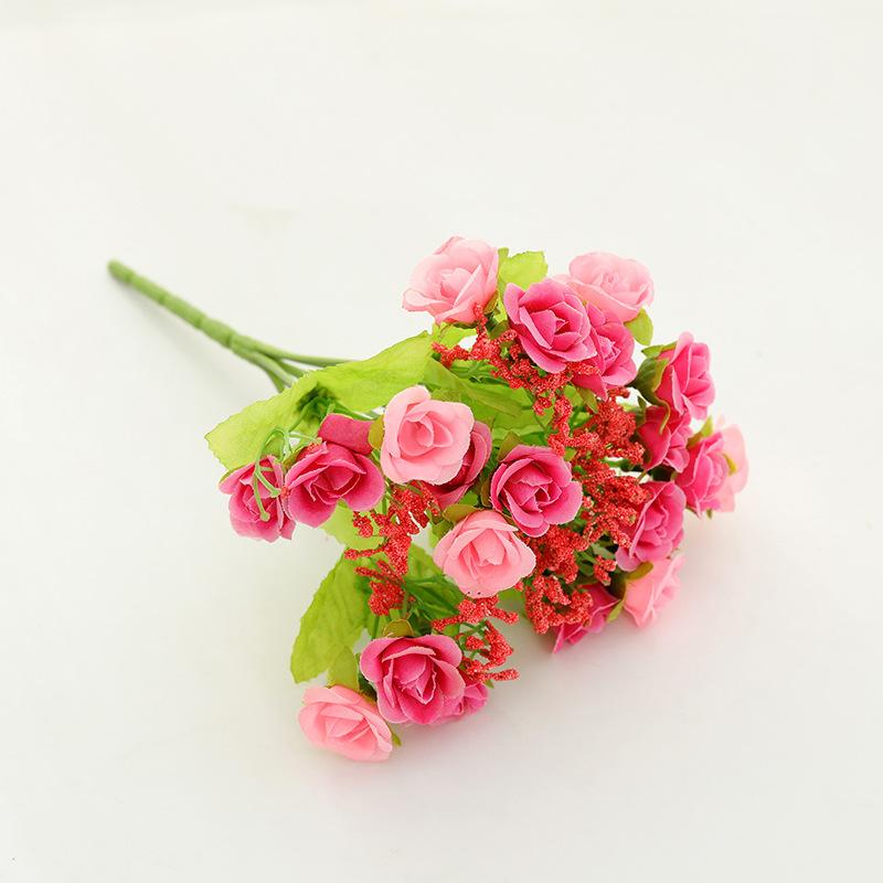 

21 Head Diamond Rose Bouquet Artificial Flowers Home DIY Fake Flowers Living Room Bedroom Party Wedding Decoration Craft Wreath розовый