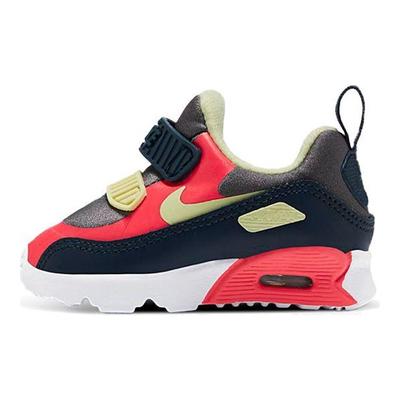 Air Max 90 Synthetikleder Slipper Luftpolsterung Freizeit Low-Top Laufschuhe Babysneaker Schwarz Rot 881924-023