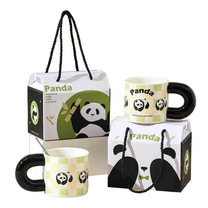 Panda Ceramic Water Cup Mug Holiday Gift Set High-Precision Cartoon Coffee Cup Birthday Gift Souvenir