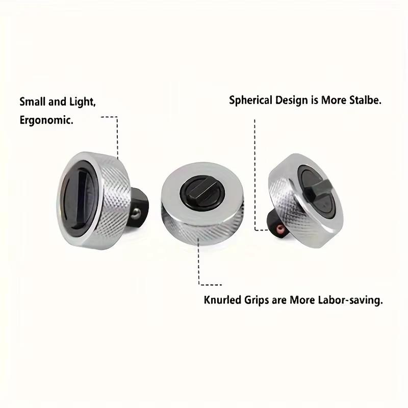 1/4" 3/8"1/2" Drive Palm Ratchet Wrench Set Reversible Ratcheting Finger Socket Driver Stubby Thumbwheel Ratchet for Tight Space