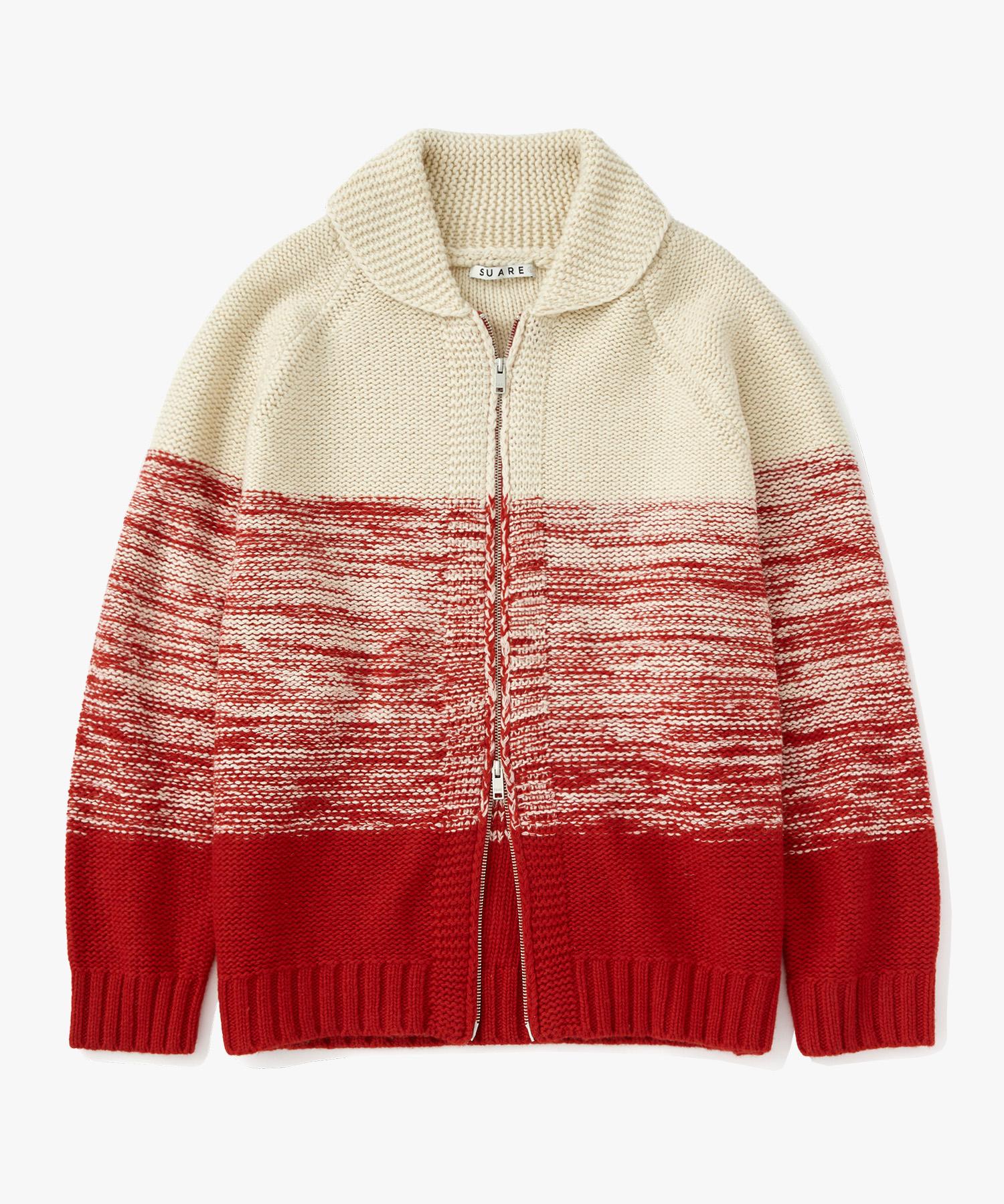 Suare Wool Gradient Cowichan Knit Red Red/M