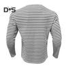 Fall Spring Men Top V Neck Striped Print Color Matching Long Sleeves Pullover Mid Length Casual Daily Wear Work Shirt