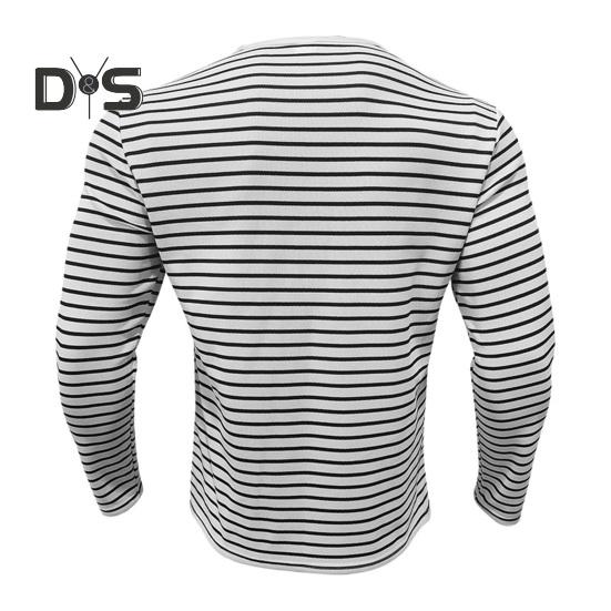 Fall Spring Men Top V Neck Striped Print Color Matching Long Sleeves Pullover Mid Length Casual Daily Wear Work Shirt