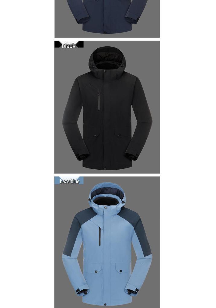 Autumn/Winter Outdoor Windproof Jacket & Workwear Two-Piece Cold-Proof 3-in-1 Mountaineering Suit for Men & Women