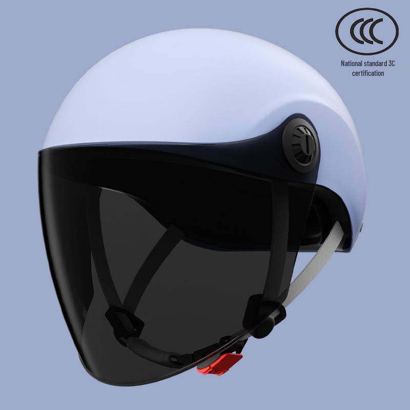 GB 3C Certified Unisex Electric Vehicle Helmet - Summer & All-Season Motorcycle Safety Half Helmet