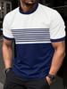 Fashion Men's T-Shirt Striped Pattern Short Sleeve Tee Summer Striped 3D Print Street Trend Simple Oversized Casual T-Shirt Men