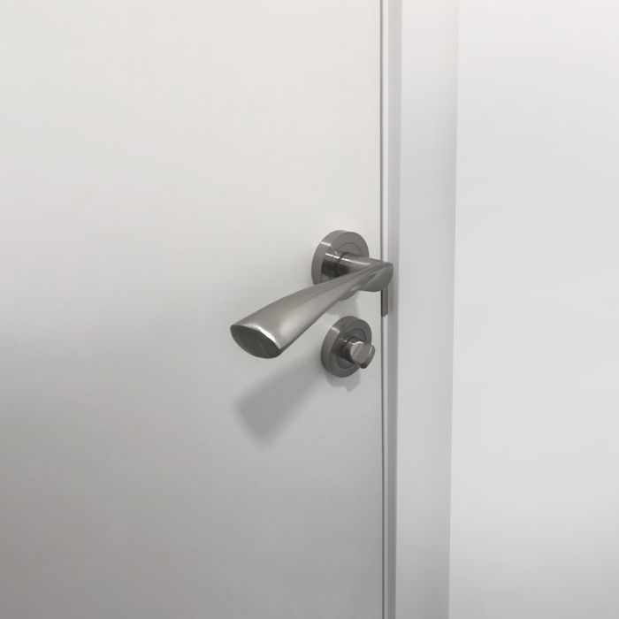 Emuca Lot De 5 Condamnations Avec Rosace Ronde Pour Portes Intérieures, Diamètre 50mm, Zamak, Nickel Satiné