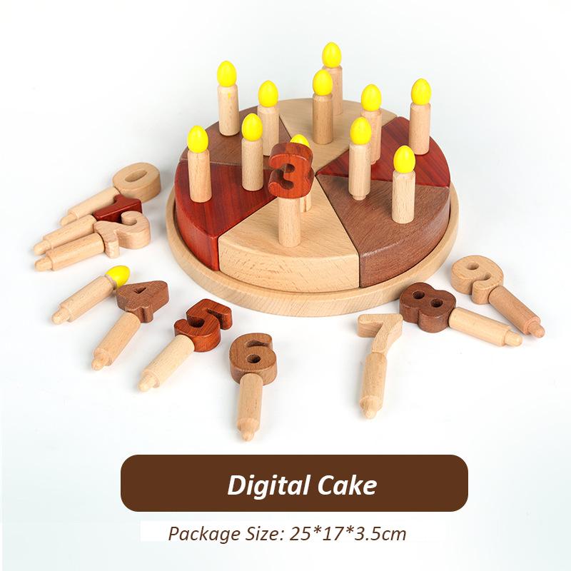 

Children Montessori Toy Wooden Train Cake Pretend Play Cutting Games Digital Cognition Educational Early Learning Toys for Kids