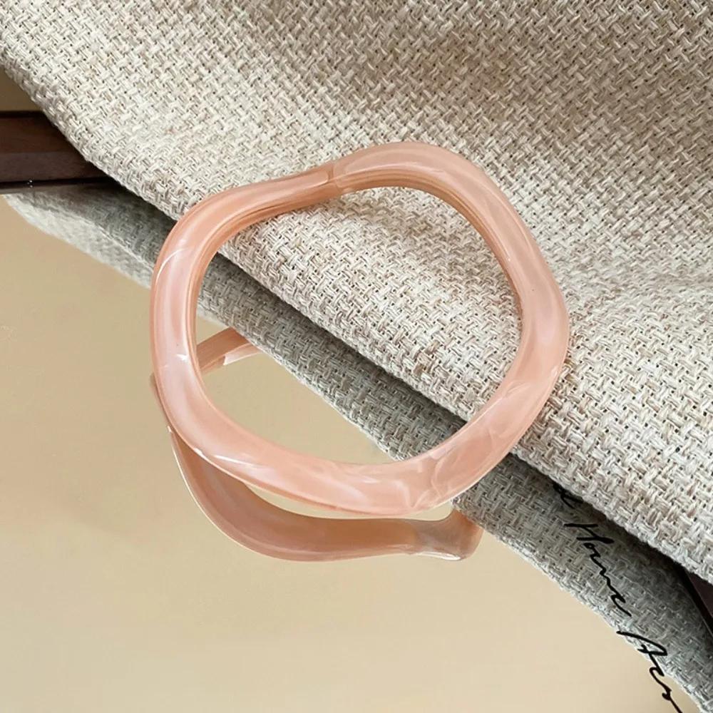 Minority Design Glitter Acrylic Bangle Retro Exaggerated Jelly Color Wide Bracelet Vintage Jewelry Accessories