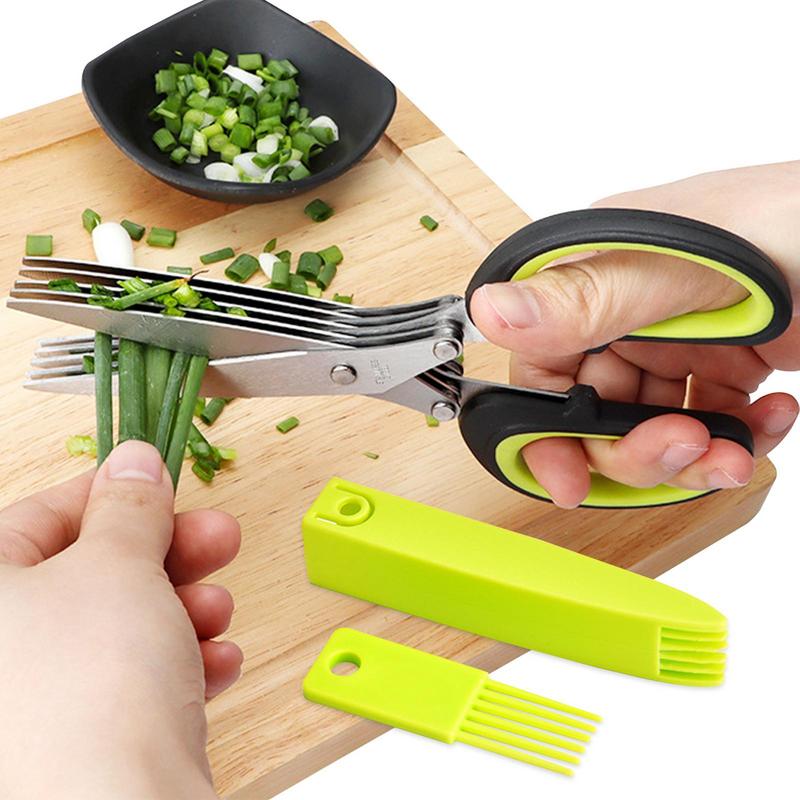 

Multi Layer Scissor Kitchen Shears 5 Blade Stainless Steel Scallion Cutter Laver Spices Herb Chive Cutter For Cutting Cilantro China Mainland
