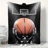 1pc Basketball Player Print Flannel Throw Blanket, Suitable for Sofas, Beds, Offices, Travel, Camping Chairs, Warm Plush Blanket