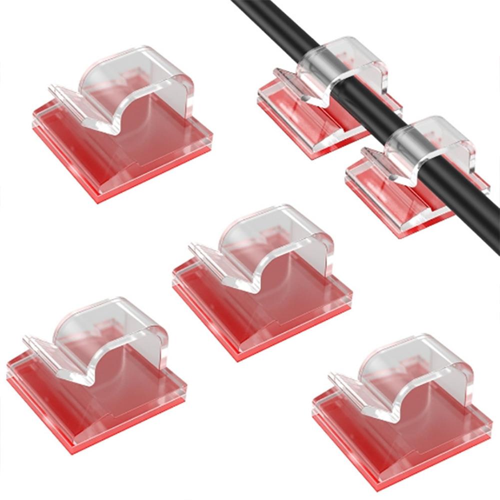 50pcs Self Adhesive Wire Clips Cable Management Clips Cable Organizers Sticky Cord Holder for TV PC Laptop Ethernet Cable Home