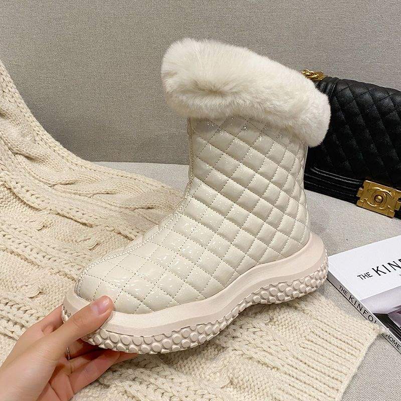 

Waterproof and non-slip snow boots women s fur integrated winter velvet thickened but knee boots warm high boots tide 40