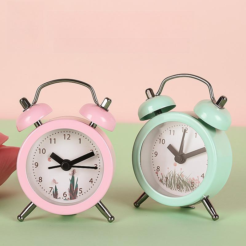 

Internet celebrity mini alarm clock for students and children to wake up for simple creative dormitory desktop alarm metal ring clock 1.5 inch mini model