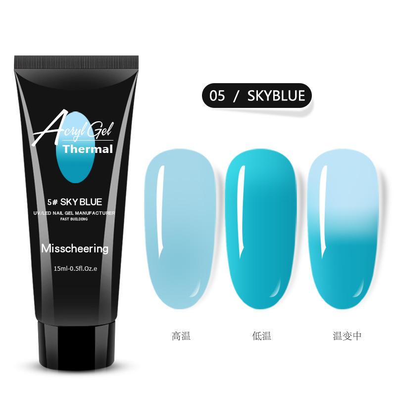 Nail Art Temperature Change Crystal Extension Glue, Nail Quick Extension Cream, Paper Free Solid Crystal Glue 15Ml