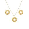 Peach Heart Spiral Tree Leaf Earrings & Necklace Set - Luxury High-End Metal Style Fashion for Women
