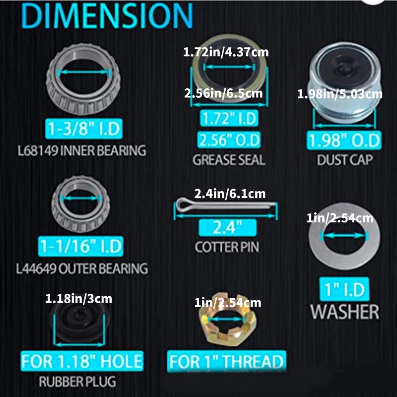 Set de rulmenți pentru axele remorcii pentru bărci de rezistență grea 2 seturi 20 bucăți pentru ax de 3500 lbs #84 L68149 L68111 L44649 L44610 171255TB