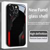Tech inspired black and red tempered glass phone case suitable for iPhone 17 16 15 14 13 12  11 Pro Max Plus  scratch resistant