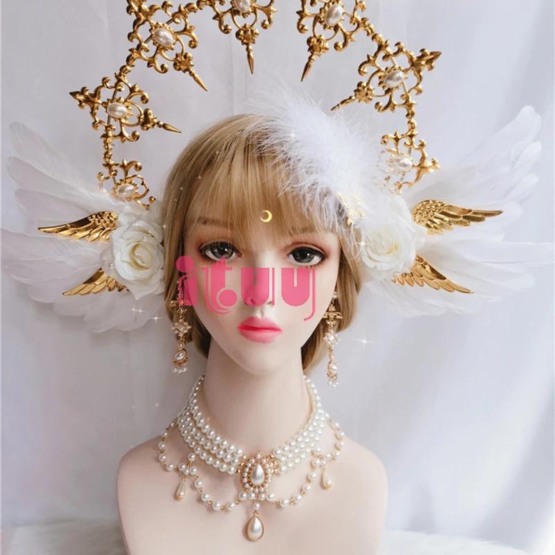 Retro Palace European Lolita Pearl Necklace Clavicle Chain Vintage Gothic Rococo Style Wedding Princess Necklace Accessories
