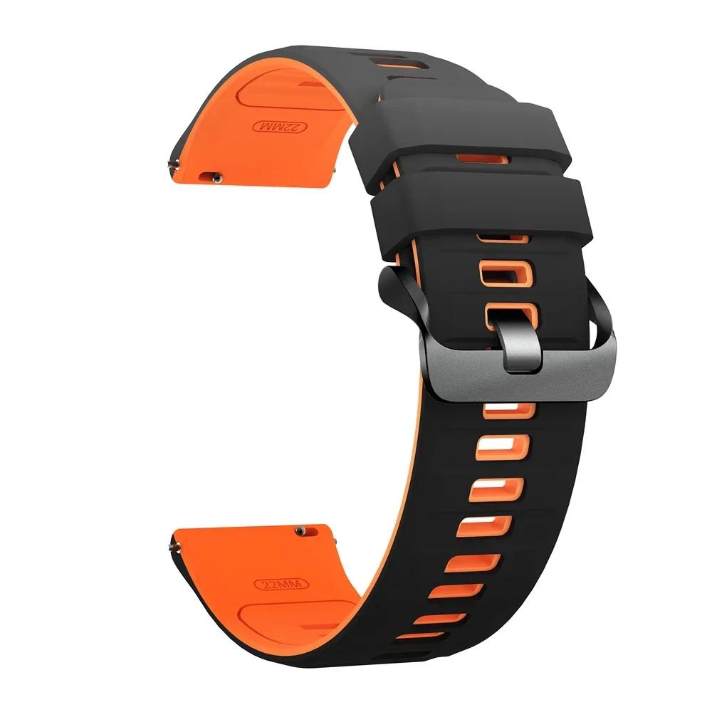 22mm Two-Tone Silicone Strap For COROS APEX 2 Pro 46mm/PACE Pro 3 Sports Soft Bands For SUUNTO RACE 2/S RUN Bracelet Accessories