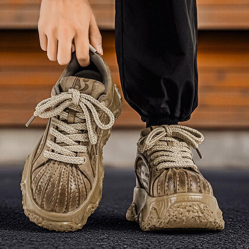 Shoes spring high-end casual shell head board shoes sports thick sole heightening dad shoes