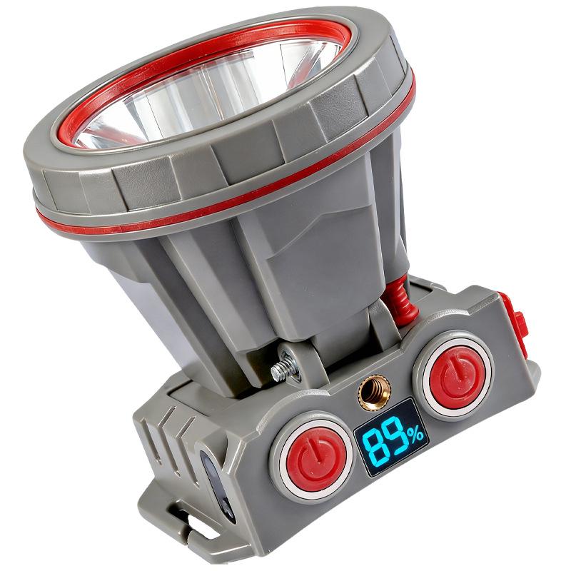 Tripod-Mountable LED Headlamp: 3-Level Dimming, Sensor, Type-C Charging, Bright White Light, Long Battery Life for Night Fishing