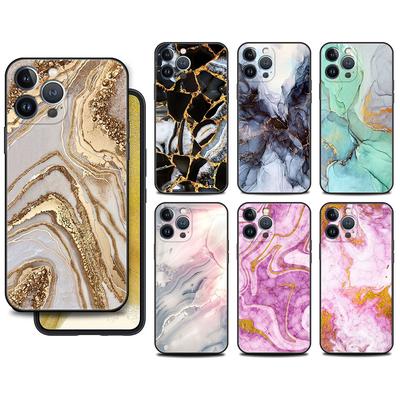 Funda Case For Apple iPhone 14 11 13 7 12 Pro 7 XR XS Max 8 Plus 6 14Pro 13Mini Black Soft Phone Coque Marble