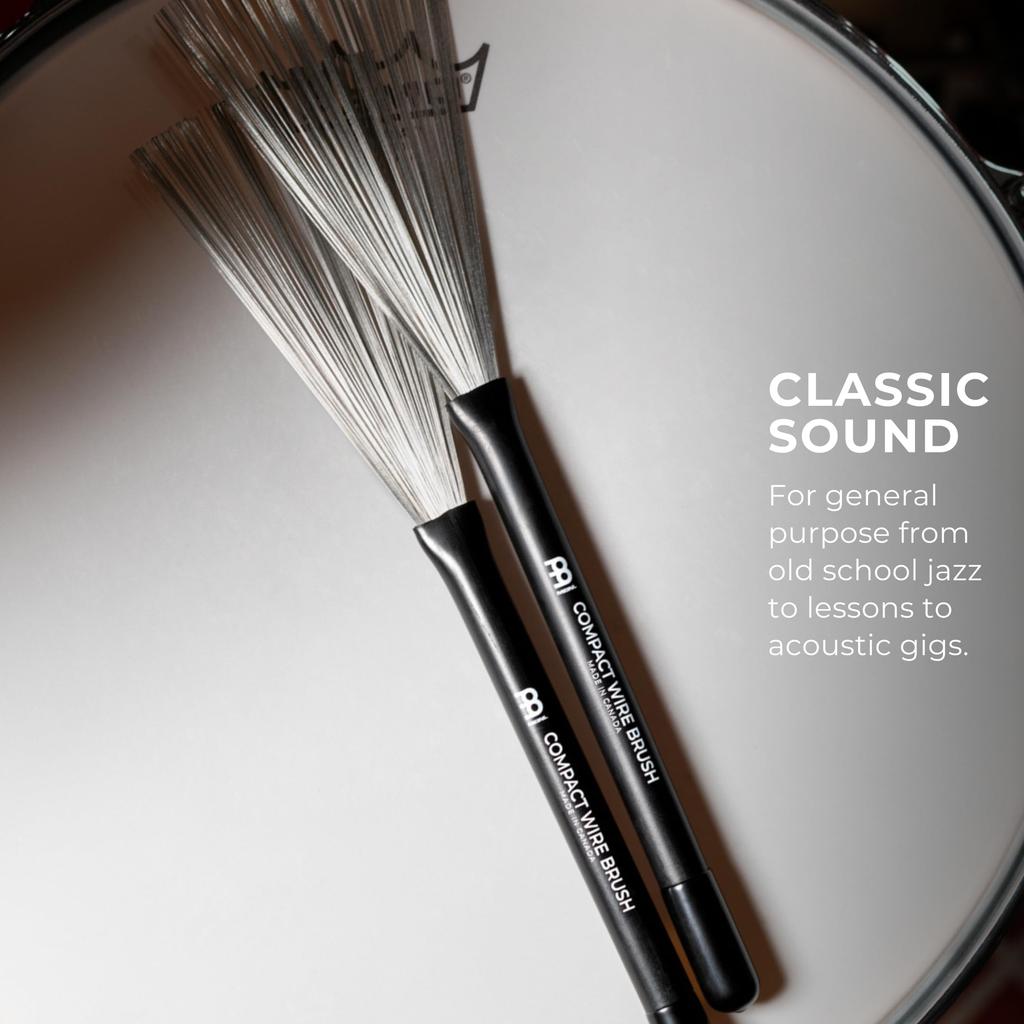 MEINL Stick & Brush Compact Wire Brush with Rubber Grip SB301