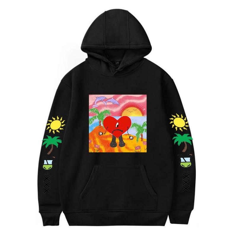 Bad Bunny Graphic Print Unisex Oversized Crewneck Sweatshirt Casual Long Sleeve Hoodie Fall