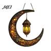 Colorful Glass Suncatcher 2D Acrylic Star Moon Lantern Suncatcher, Crescent Window Hanging Ornament Decoration for Home, Patio, Garden, Ramadan Decor,