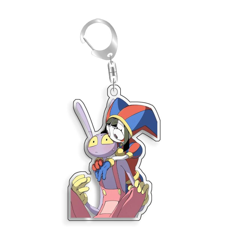 For The Amazing Digital Circus Pomni Jax Ragatha Kinger Caine Acrylic selfmade cute Cartoon Anime Keychain Pendant Toy gift 5cm