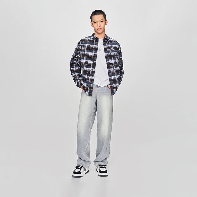 Lee Męska koszula w kratę z długim rękawem, o komfortowym kroju, z teksturowanym wzorem