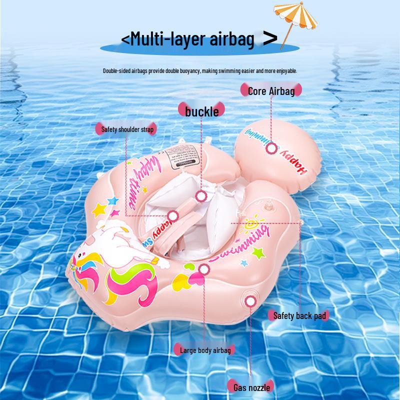 Infant Canopy Swim Ring with Raised Airbag & Sunshade